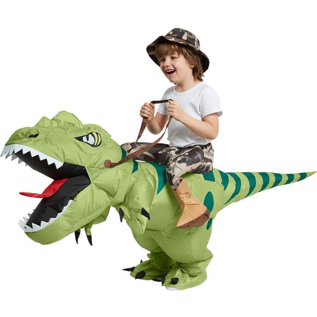 Inflatable Riding Green Dinosaur Costume