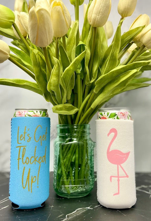 Let's Get Flocked Up 🦩 Slim Can Coolers