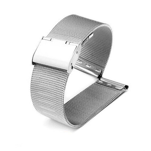 Mesh Milanese Watchband 24mm 22mm 20mm 18mm 16mm 14mm 12mm Silver Black Gold Bracelet Stainless Steel Metal Strap