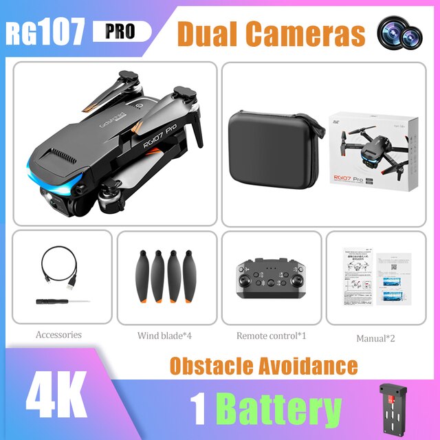 Pro Drone ESC 4K Dual HD Camera Professional Mini Drone Obstacle Avoidance Helicopter Foldable Quadcopter RC Drone Toy