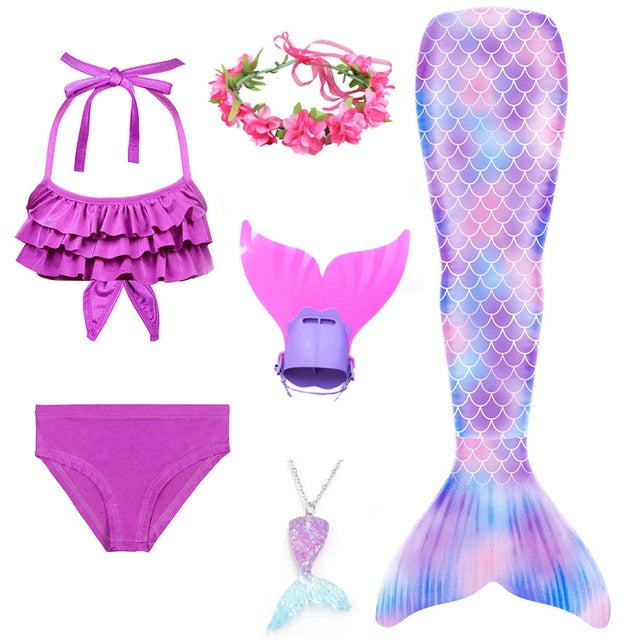 Mermaid Swimsuit Costume for Swimming, kids