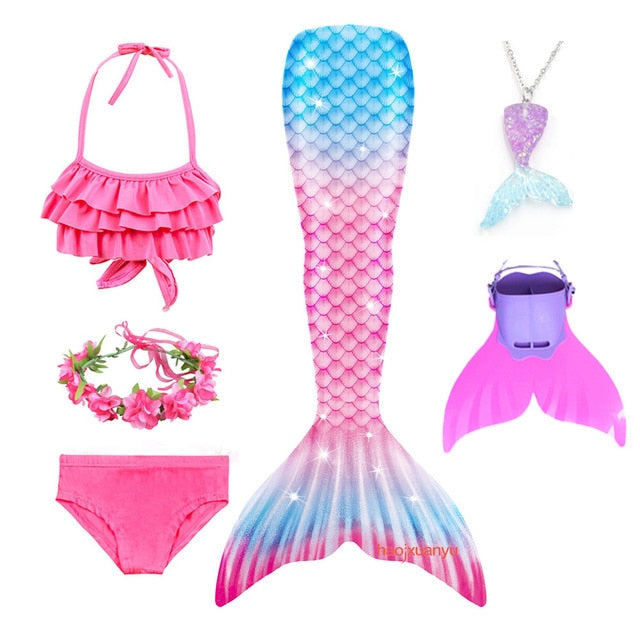 Mermaid Swimsuit Costume for Swimming, kids