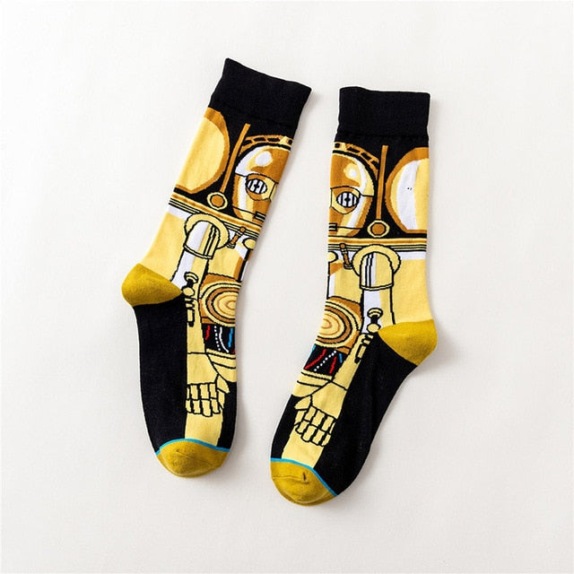 1 pair Star Wars Socks Master Yoda R2-D2 Wookiee Jedi Knight