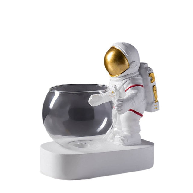 Nordic Astronaut Resin Decorative Flowerpot Glass Vase