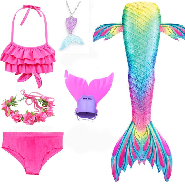 Mermaid Swimsuit Costume for Swimming, kids