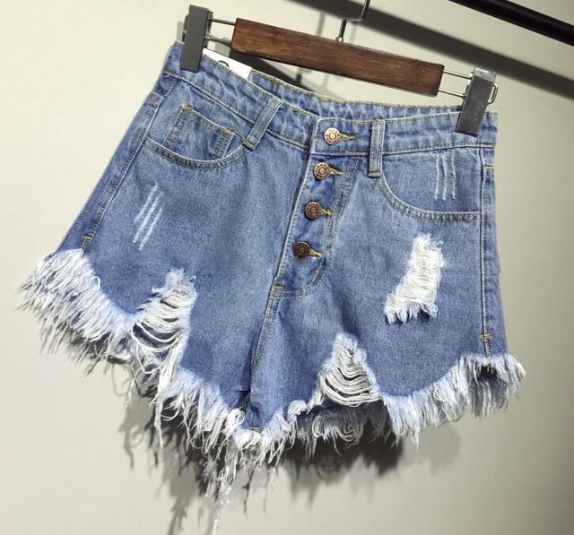 Denim Booty Shorts High Waist