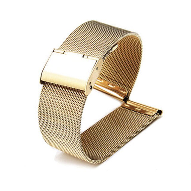 Mesh Milanese Watchband 24mm 22mm 20mm 18mm 16mm 14mm 12mm Silver Black Gold Bracelet Stainless Steel Metal Strap