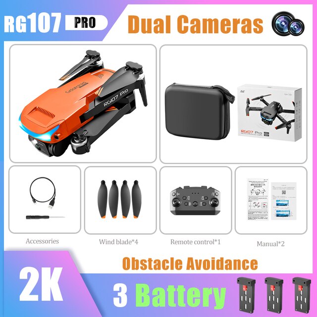 Pro Drone ESC 4K Dual HD Camera Professional Mini Drone Obstacle Avoidance Helicopter Foldable Quadcopter RC Drone Toy