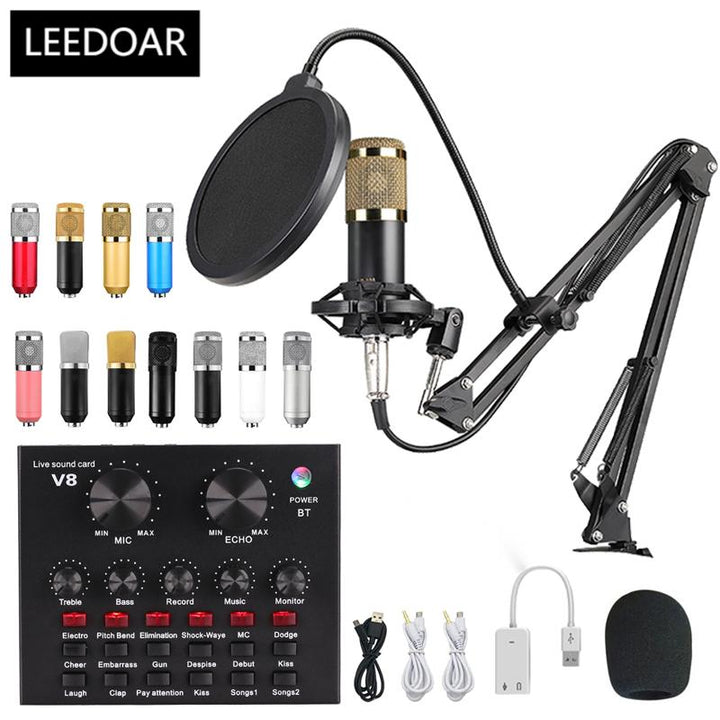 Professional Microphone Condenser Mic V8 V9 V10 USB Recording Studio Game Live Broadcast