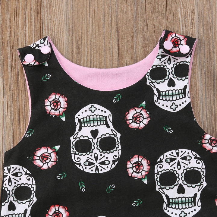 Baby Girl Skull Romper Set