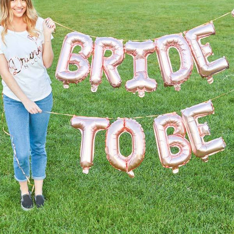 Lets Flamingle Rose Gold 16" Balloon Banner | Multiple phrases!