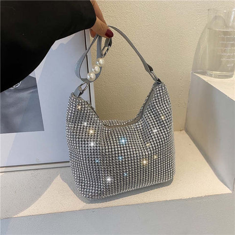 Rhinestone Square Messenger Bag