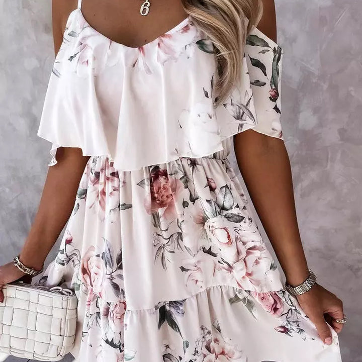 Off Shoulder Floral Mini Dress