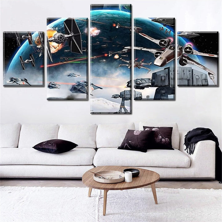 Star Battle Movie Poster 5 Piece Canvas Painting Home Decor