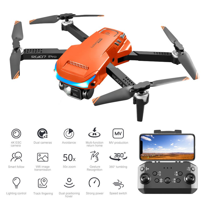 Pro Drone ESC 4K Dual HD Camera Professional Mini Drone Obstacle Avoidance Helicopter Foldable Quadcopter RC Drone Toy