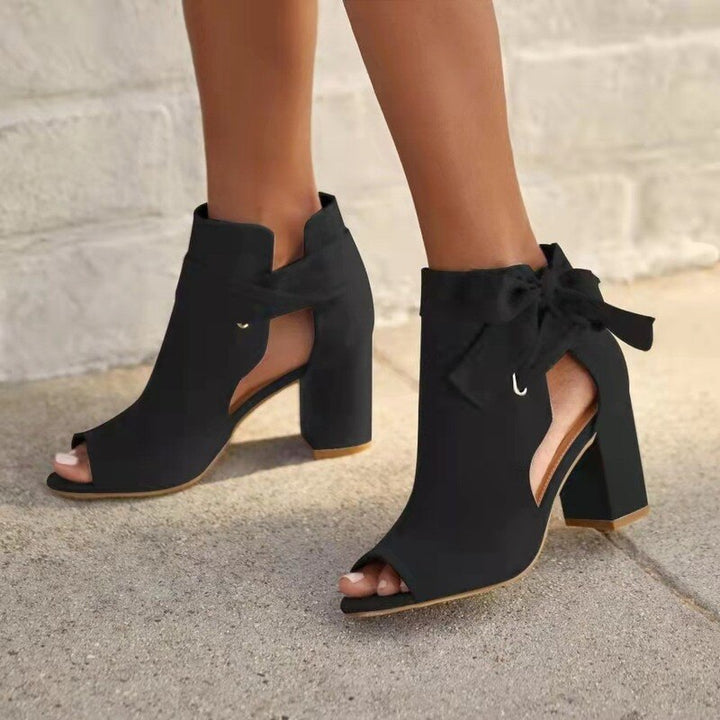 Elegant Bow Peep Toe Buckle Strapl Sandals