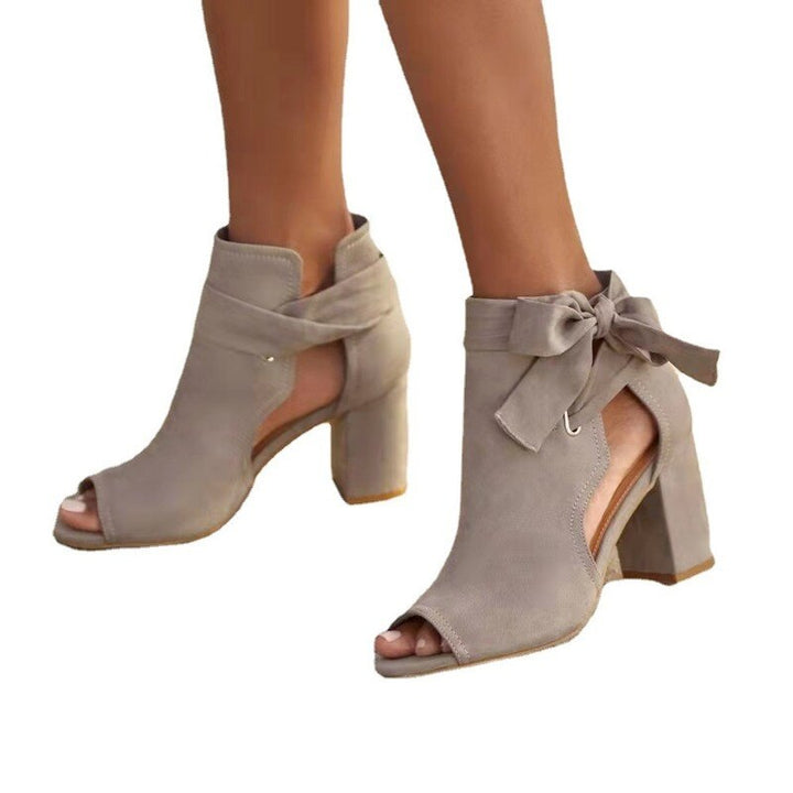 Elegant Bow Peep Toe Buckle Strapl Sandals