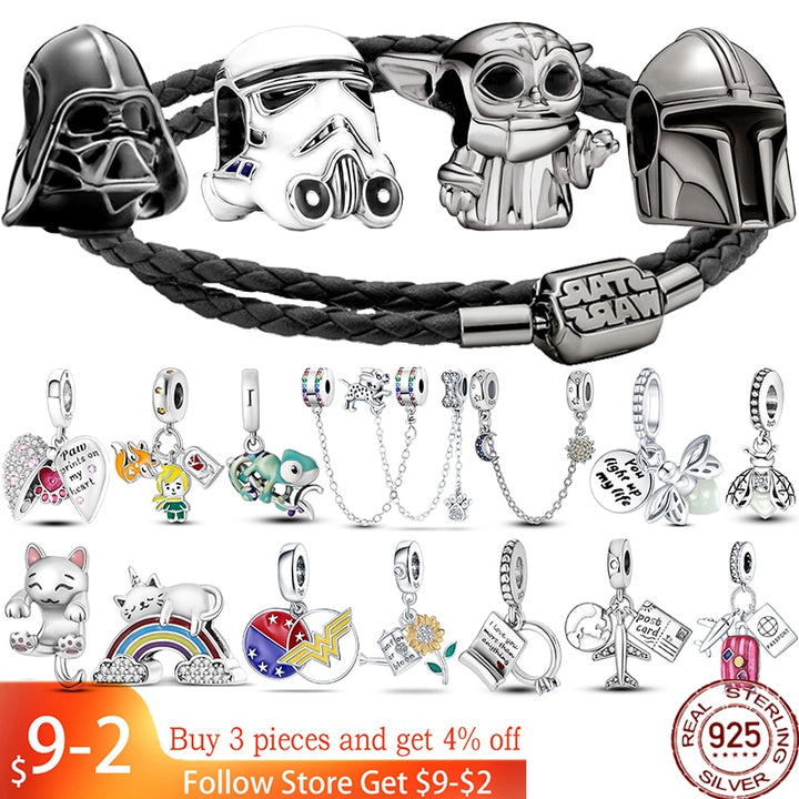 Sterling Silver Charms Star Wars Beads Original Fits Pandora Bracelet