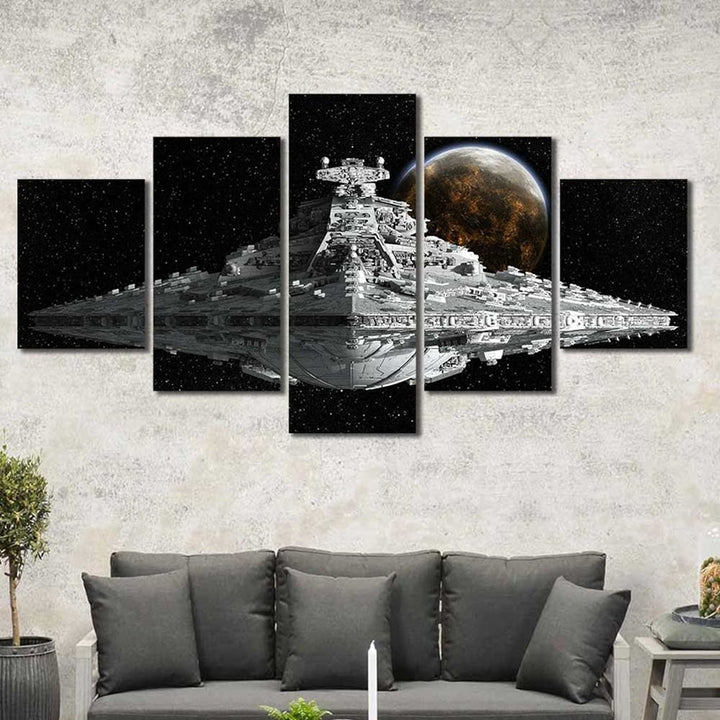 Canvas Wall Art 5 Panel Capital Ship Imperial Star Destroyer