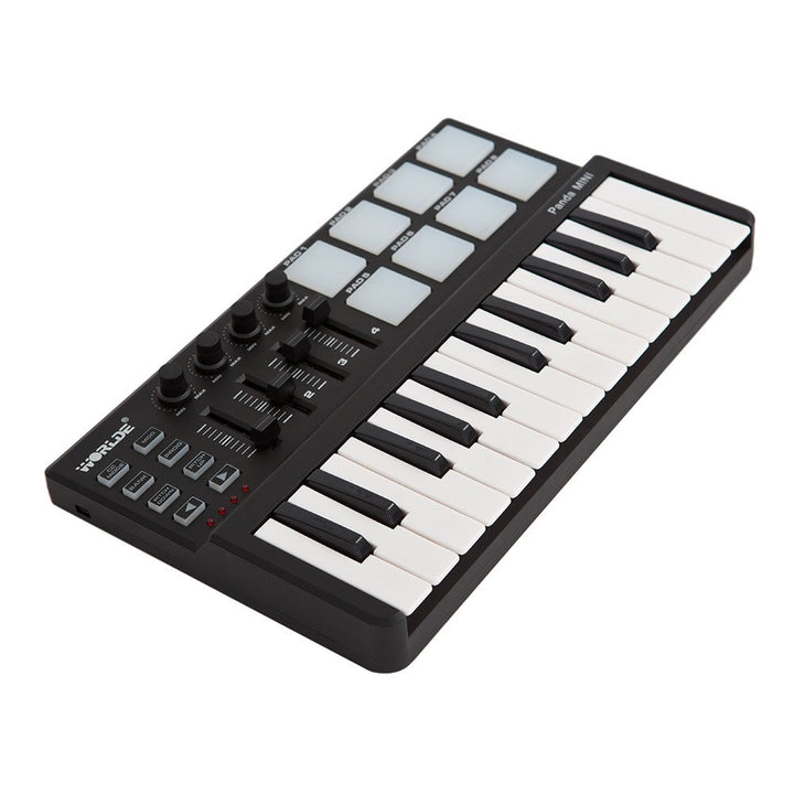 Mini 25-Key USB Keyboard and Drum Pad MIDI Controller Portable