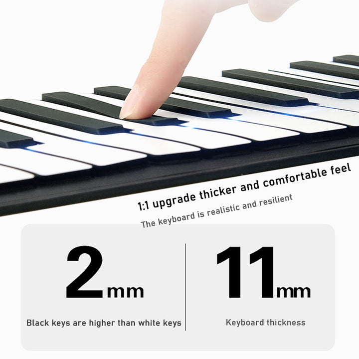 88 Keys Electronic Piano MIDI USB Charge Portable Soft Silicone Flexible Keyboard Digital Roll Up Piano with Horn and Pedal