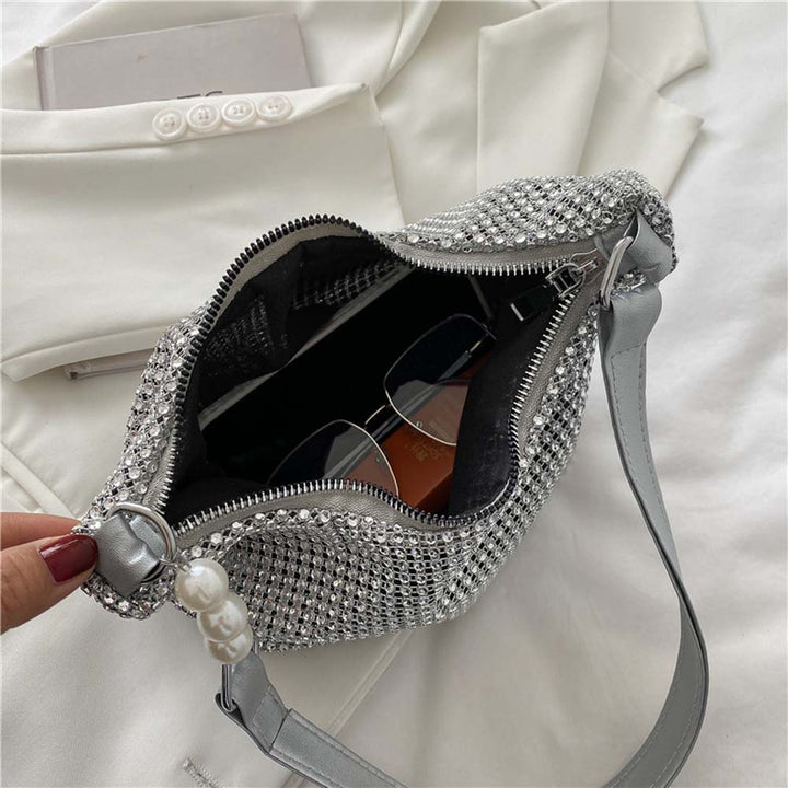 Rhinestone Square Messenger Bag