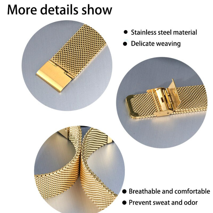 AAA High Quality Watch Band 20mm 22mm Mesh Stainless Steel Replacement for DW Watch Strap Smart Rose Gold Blue Milanese Leather