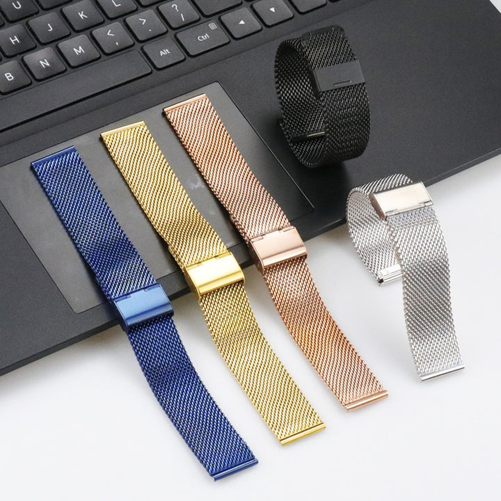 AAA High Quality Watch Band 20mm 22mm Mesh Stainless Steel Replacement for DW Watch Strap Smart Rose Gold Blue Milanese Leather