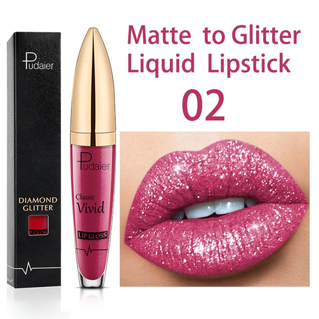 Long Lasting Matte Glitter Liquid Shiny Lip Gloss