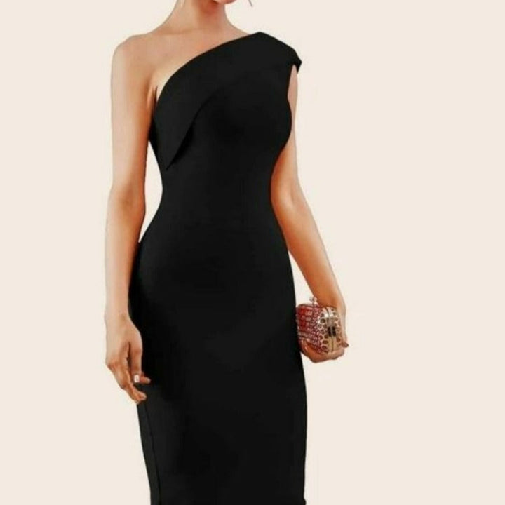 Midnight In London Off Shoulder Bodycon Dress