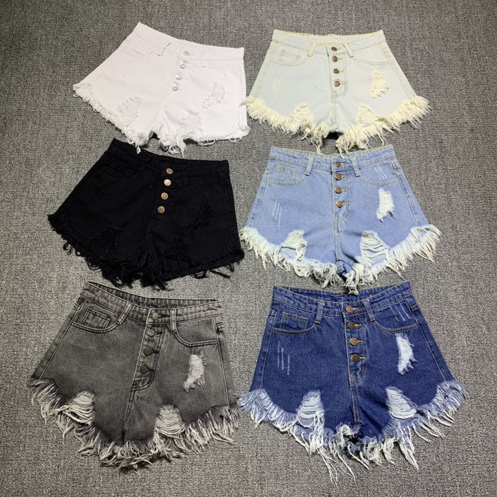 Denim Booty Shorts High Waist