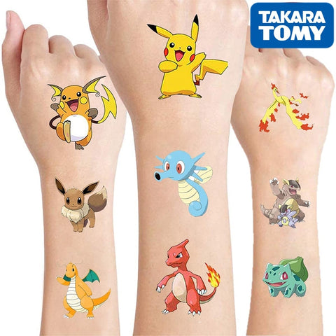 Original Pokemon Pikachu Tattoo waterproof Tattoo sticker random 1PCS action figure Cartoon girl Christmas birthday gifts